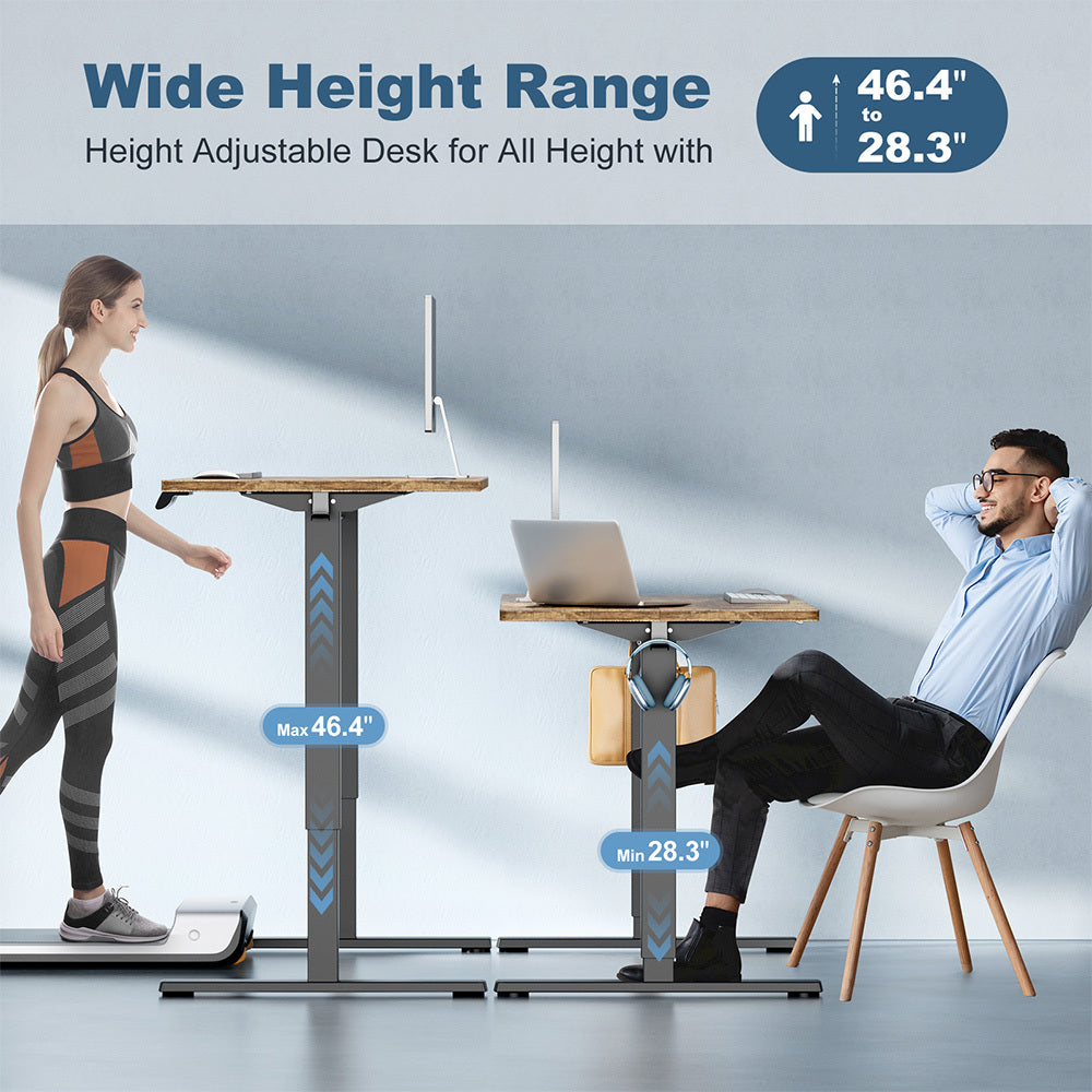 Ergonomic Electric Desk | 55-Inch Adjustable Height Workstation (Black, White, Rust)