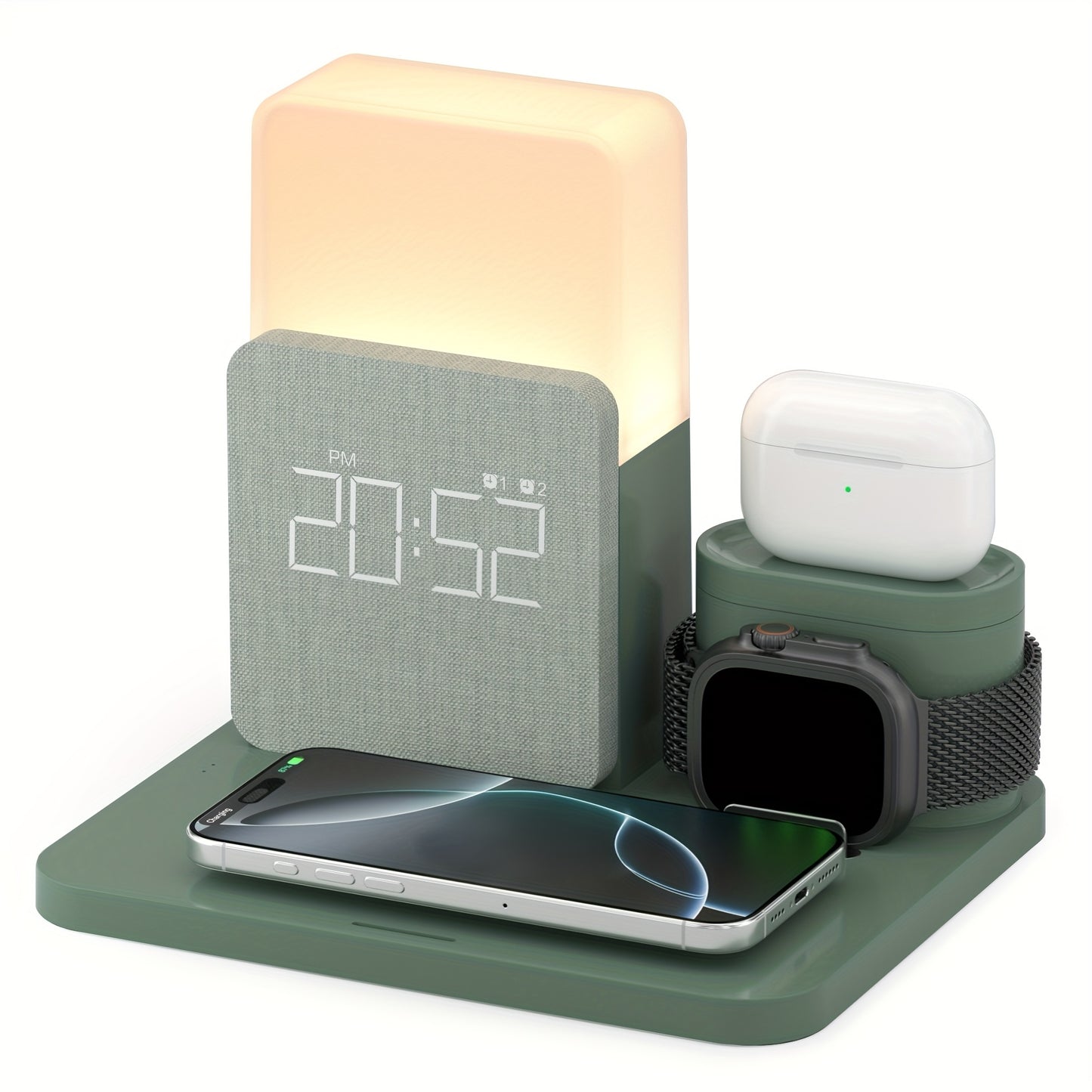 Wireless Charging Station 3-in-1  with Alarm Clock