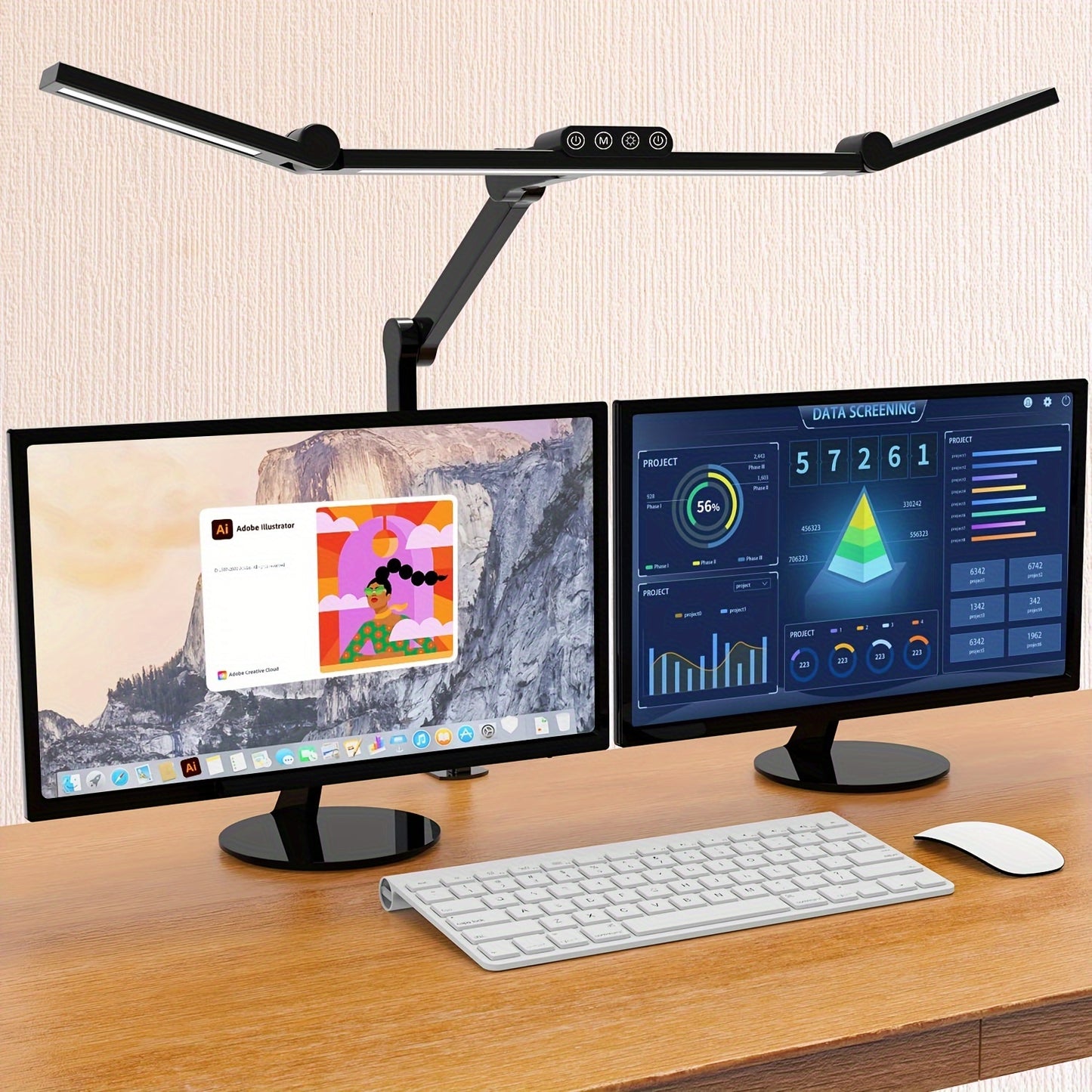 Smart Home Office LED Lamp: 24W, Clamp and Auto-Dimming